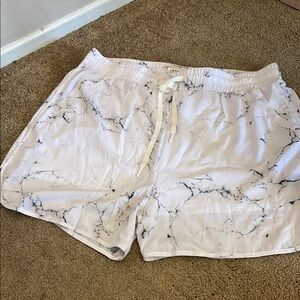 Buffbunny White Marble Athletic Shorts XL